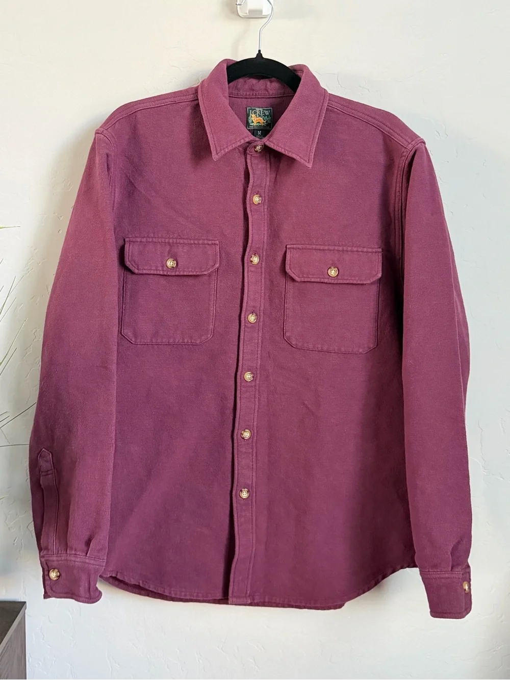 J.Crew Heritage Garment Dyed Overshirt Burgundy Men’s Medium NWT C0512